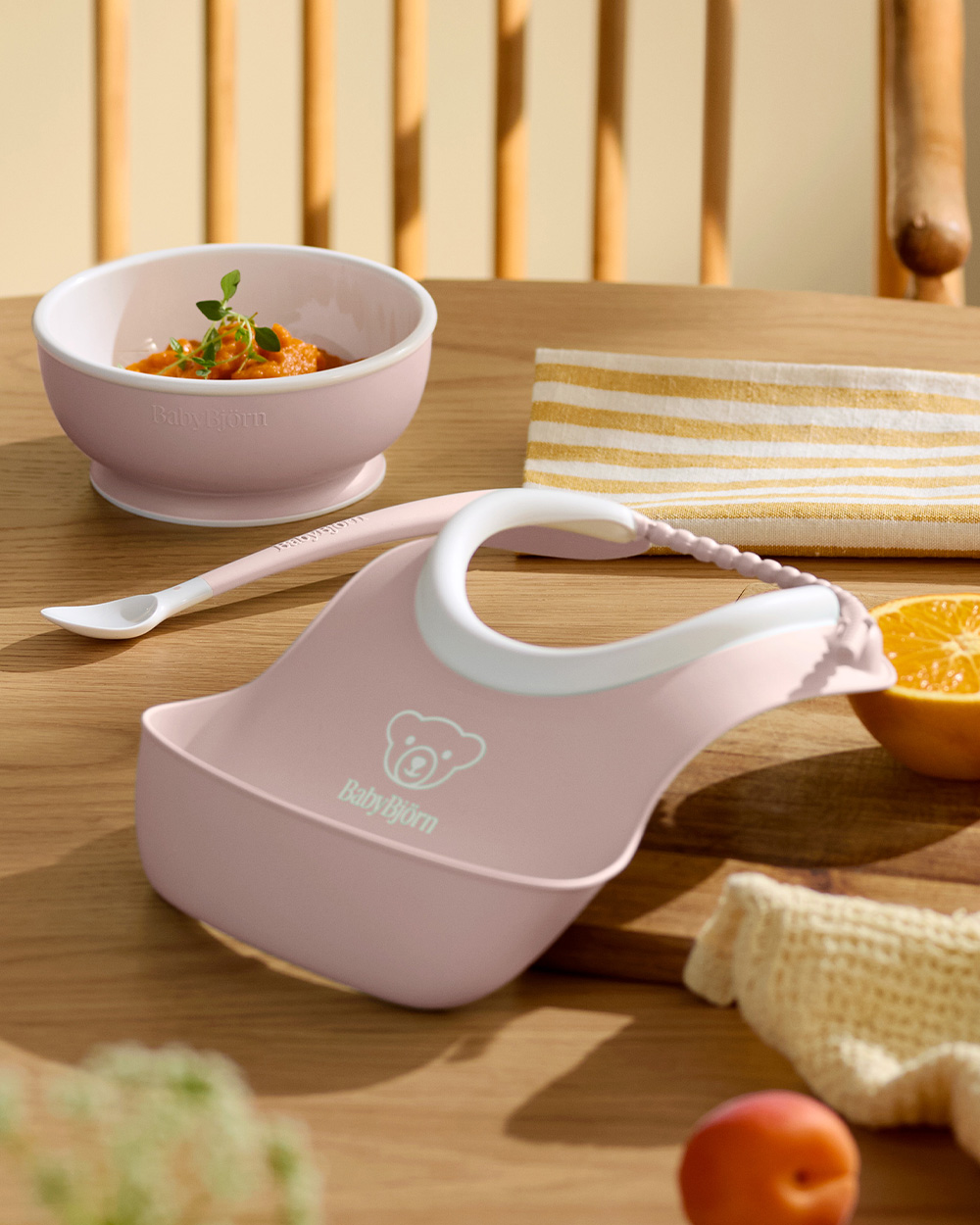 3-piece meal set Pastel pink colour  Babybj&ouml;rn