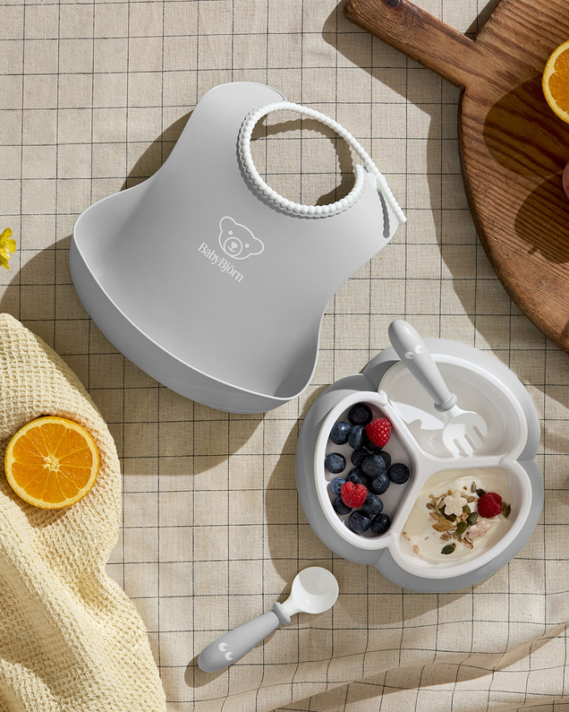 4-piece meal set Grey colour  Babybjörn