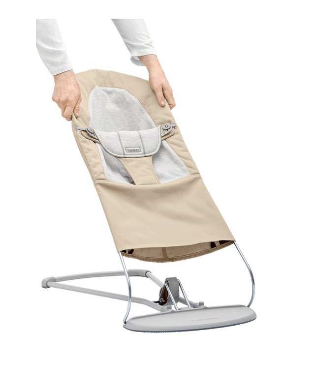 Balance Soft woven jersey bouncer cover Beige/grey colour  Babybjörn