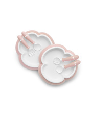 Set of 2 plates and cutlery Pastel pink colour  Babybj&ouml;rn