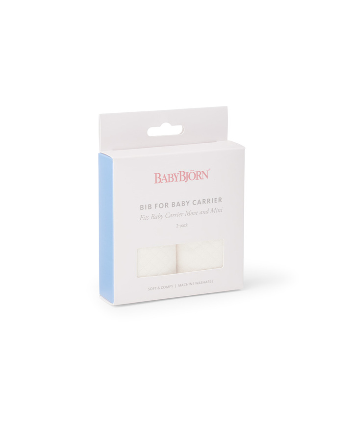 2 Move and Mini baby bibs White colour  Babybj&ouml;rn