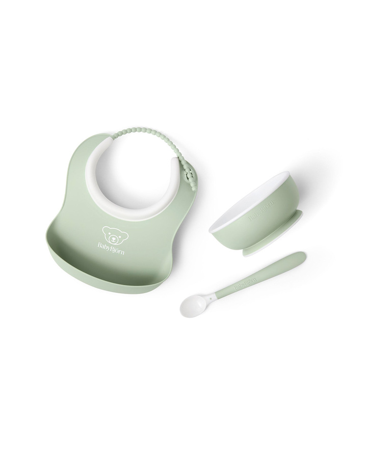 3-piece meal set Pastel green colour  Babybj&ouml;rn