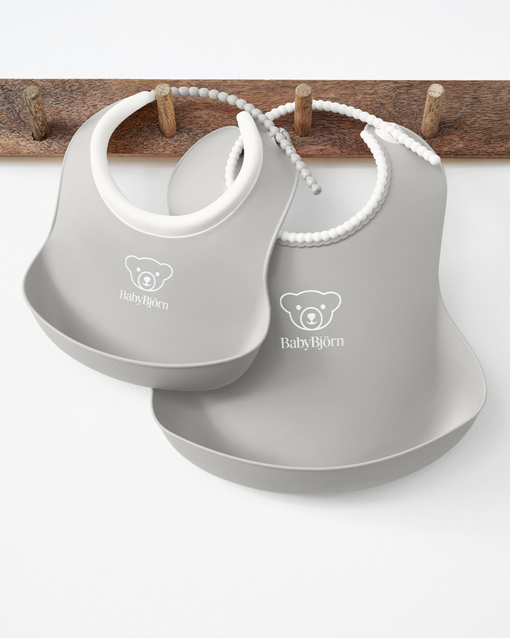 Set of bib and mini bib Grey colour  Babybj&ouml;rn