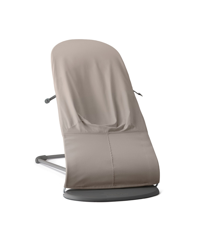 Balance Soft woven jersey bouncer Sand grey colour  Babybjörn