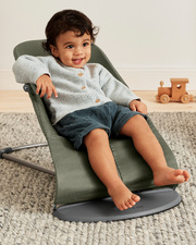 Bliss woven with petal quilting bouncer Dark green colour Babybjörn