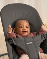 Balance Soft woven jersey bouncer Dark grey colour Babybjörn