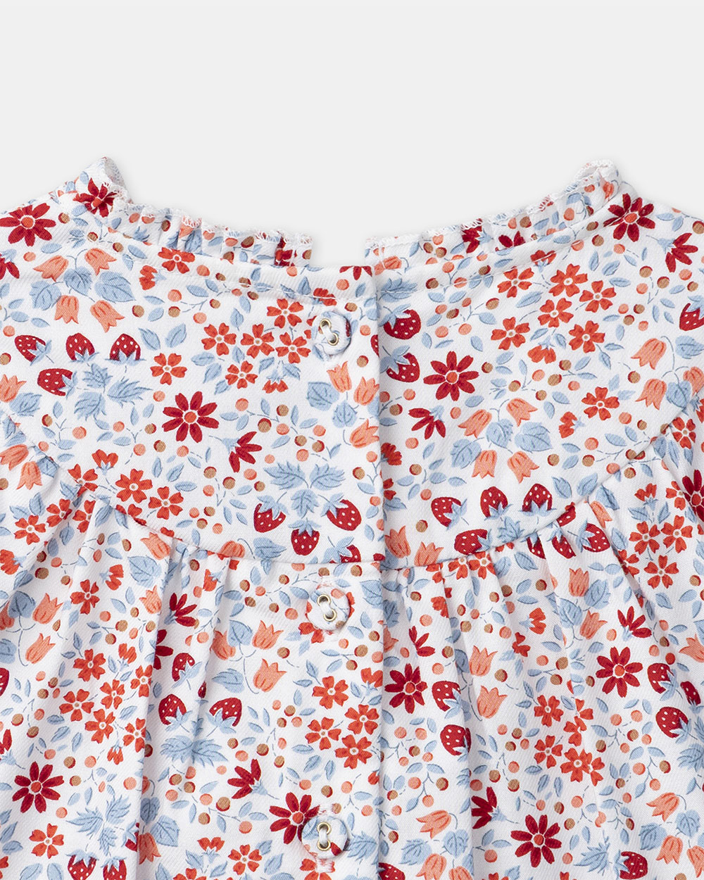 Floral and strawberry print dress Red and blue colour  Sergent Major