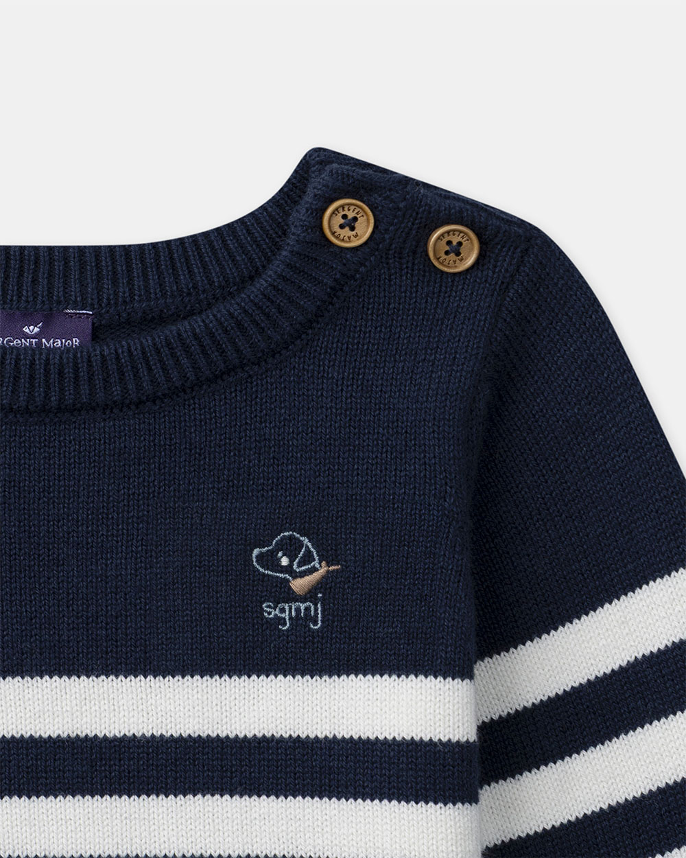Striped cotton jumper Navy blue colour  Sergent Major