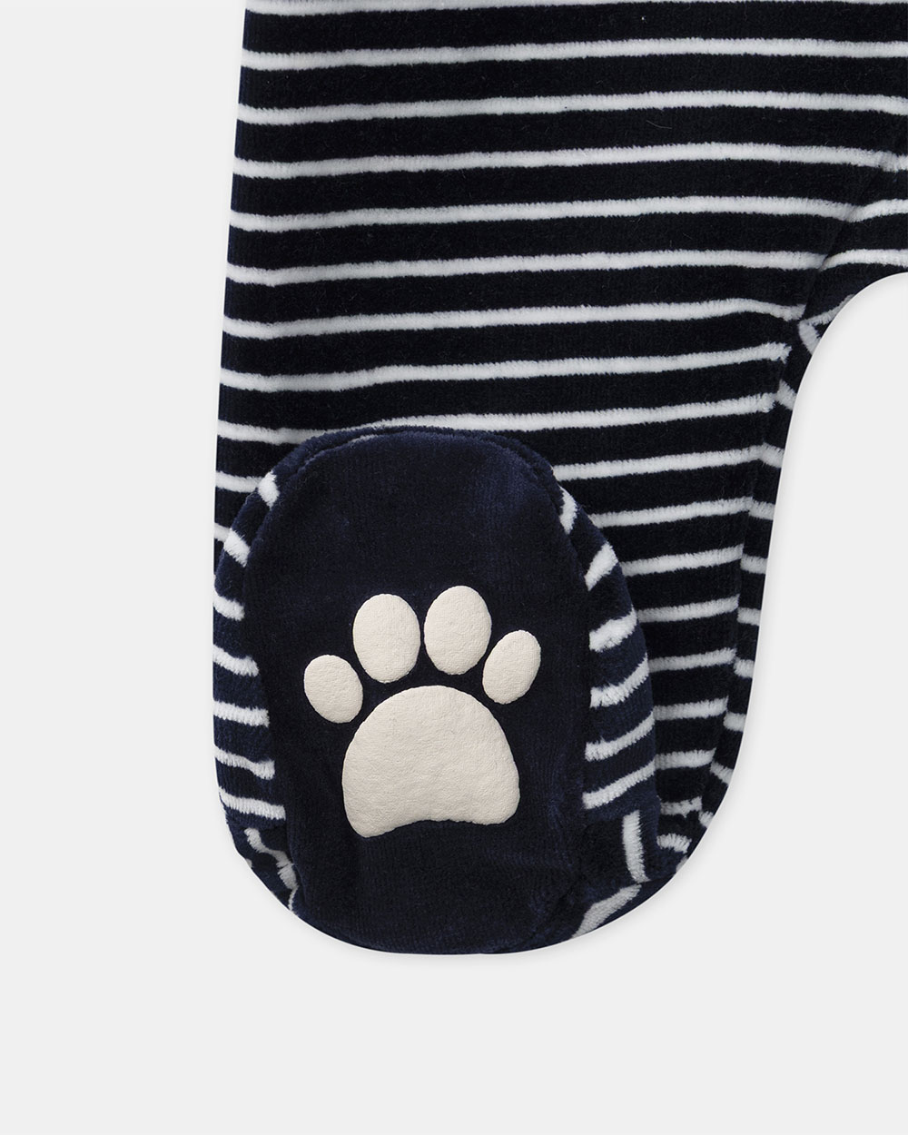 Striped velvet sleepsuit Navy blue colour Sergent Major