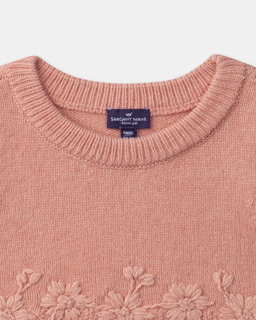 Embroidered sleeveless sweater Coral colour  Sergent Major