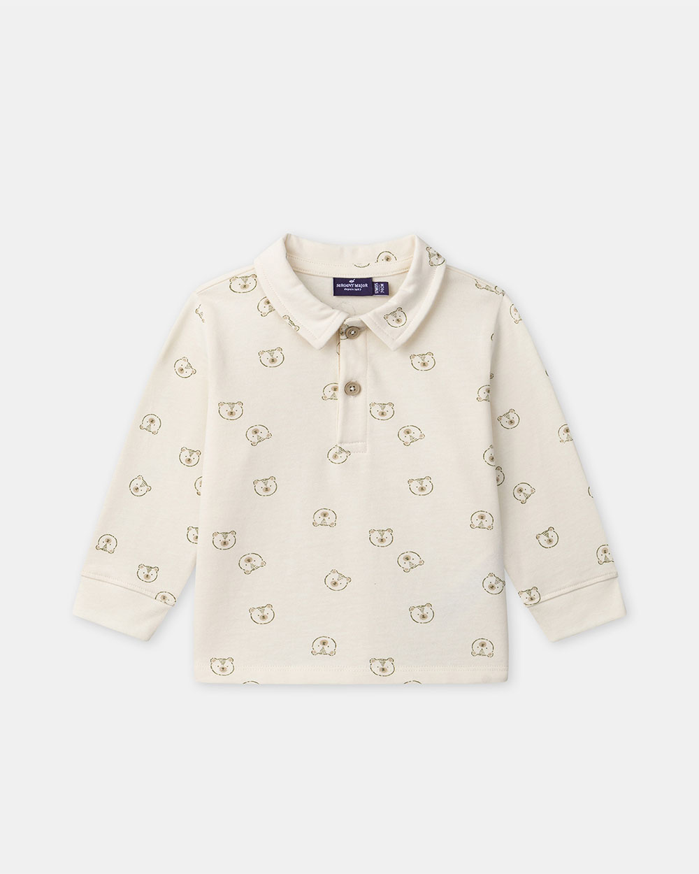 Bear print polo shirt Ecru colour  Sergent Major