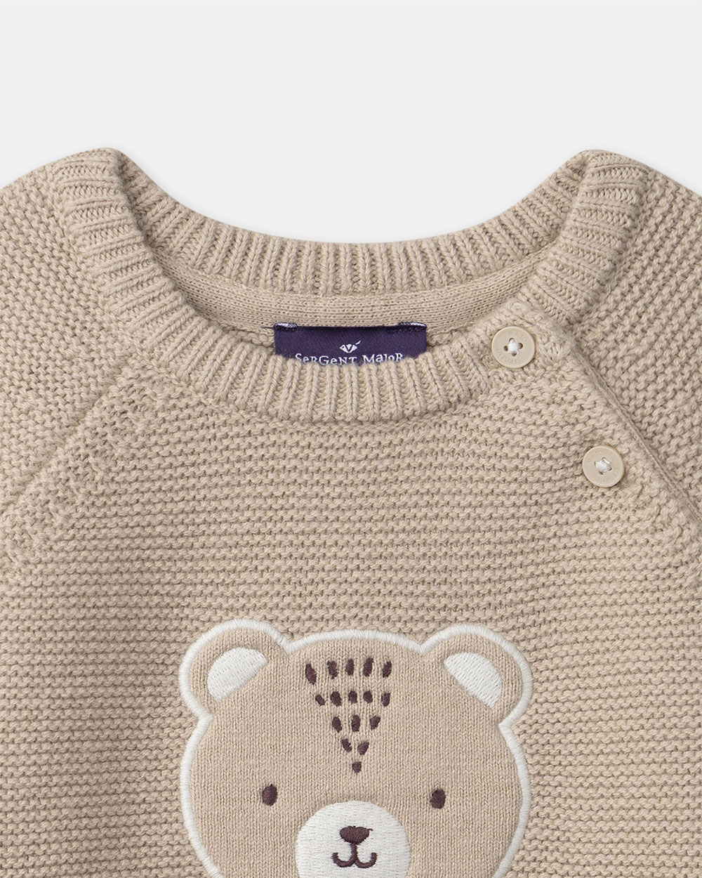Bear embroidered sweater Beige colour  Sergent Major