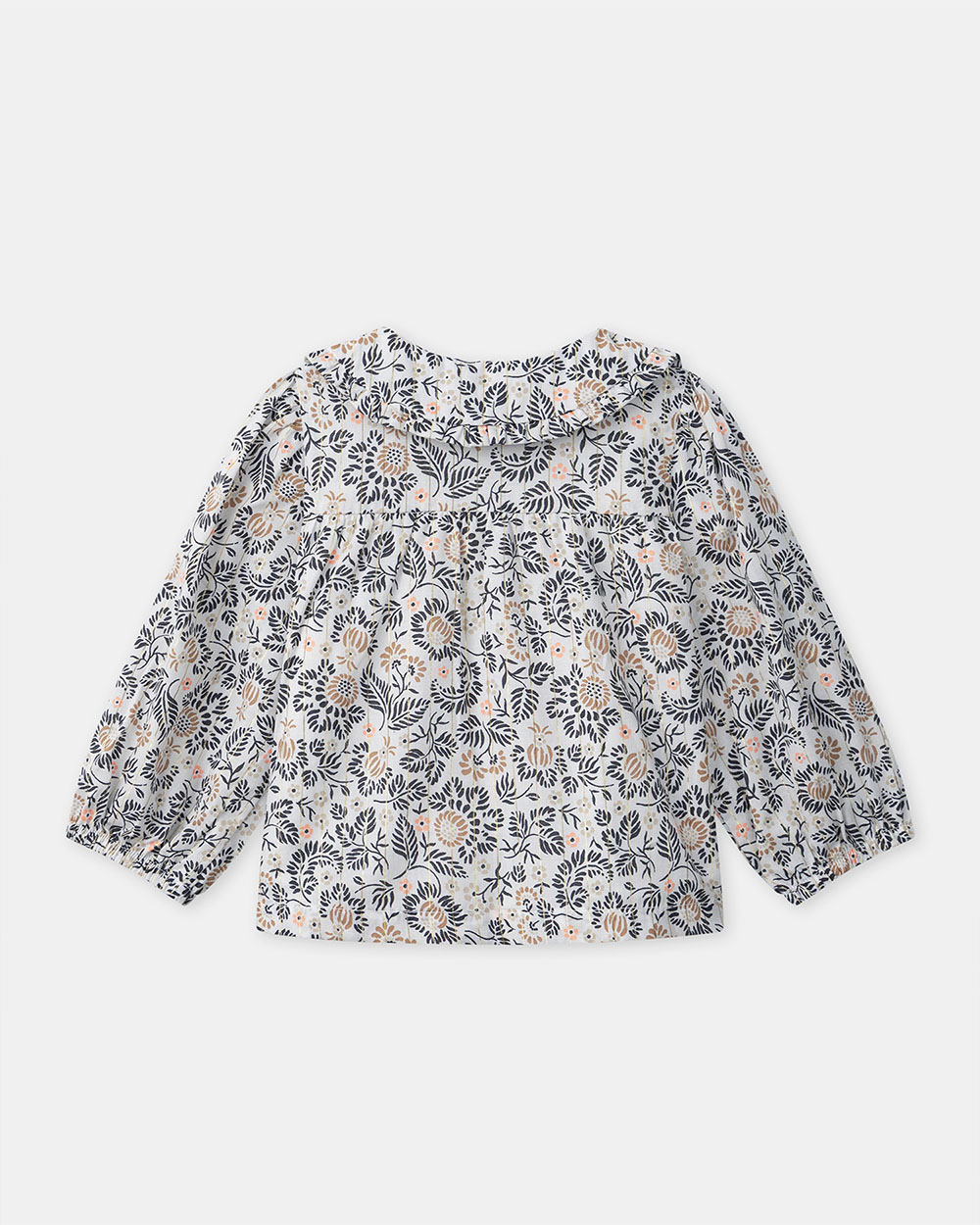 Floral print blouse with collar Dark grey colour  Sergent Major
