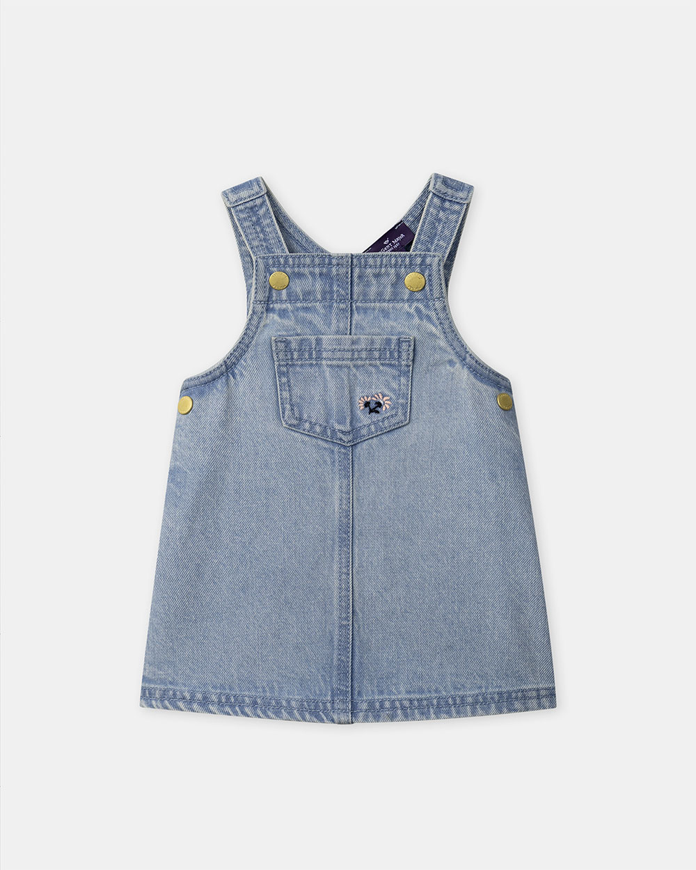 Denim pinafore dress + bodysuit set Blue colour  Sergent Major