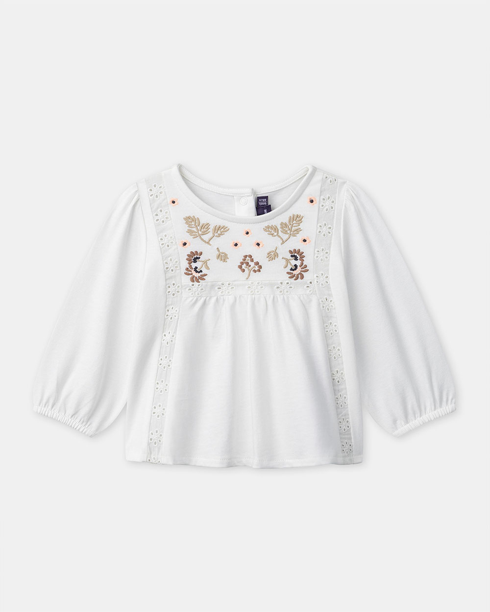 Blouse with floral embroidery Ecru colour  Sergent Major