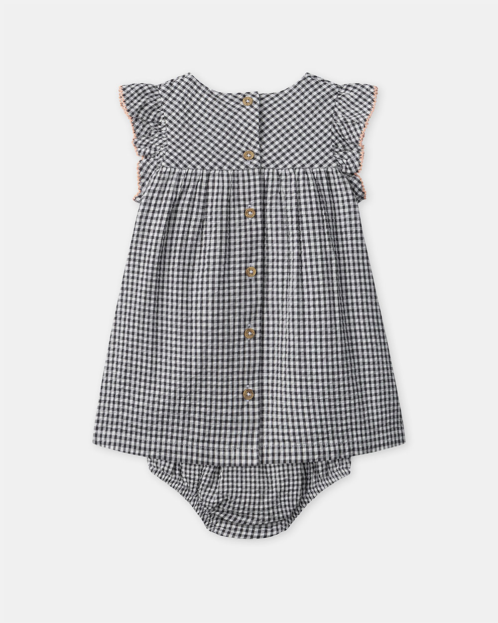 Gingham dress and bloomers Dark grey colour  Sergent Major