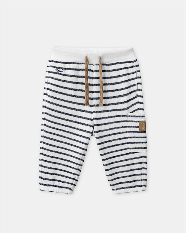 Striped jogging bottoms with drawstring Navy blue colour  Sergent Major
