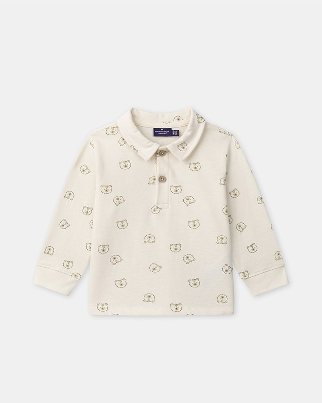 Bear print polo shirt Ecru colour  Sergent Major