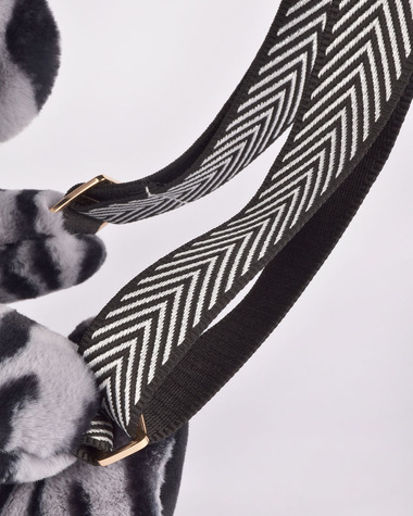 Bear shoulder bag Zebra colour  Doudou et Compagnie