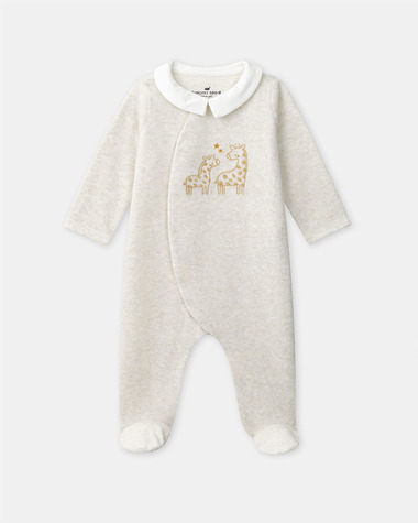 Sleepsuit with giraffe embroidery Beige colour  Sergent Major