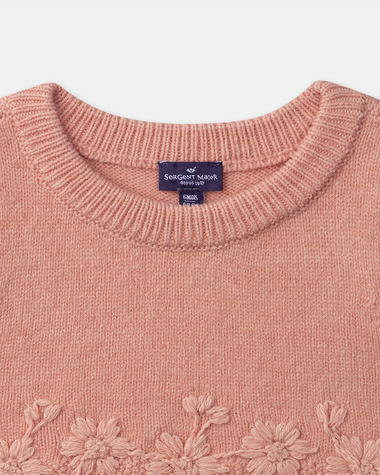Embroidered sleeveless sweater Coral colour  Sergent Major