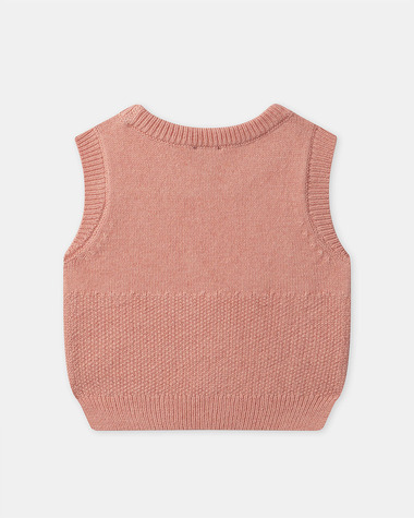 Embroidered sleeveless sweater Coral colour  Sergent Major
