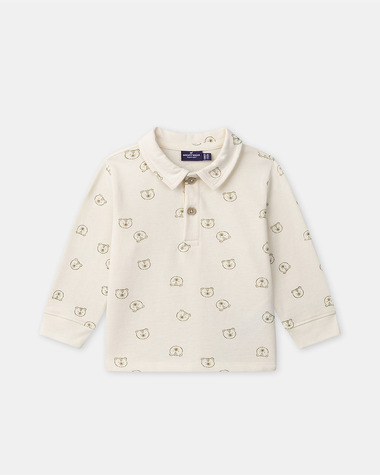 Bear print polo shirt Ecru colour  Sergent Major