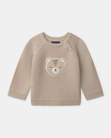 Bear embroidered sweater Beige colour  Sergent Major