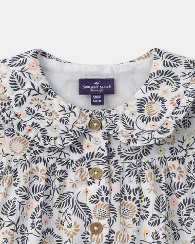 Floral print blouse with collar Dark grey colour  Sergent Major