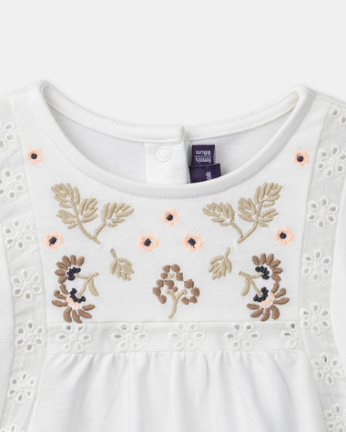 Blouse with floral embroidery Ecru colour  Sergent Major