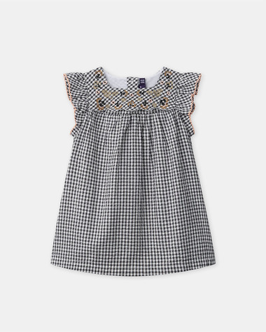 Gingham dress and bloomers Dark grey colour  Sergent Major