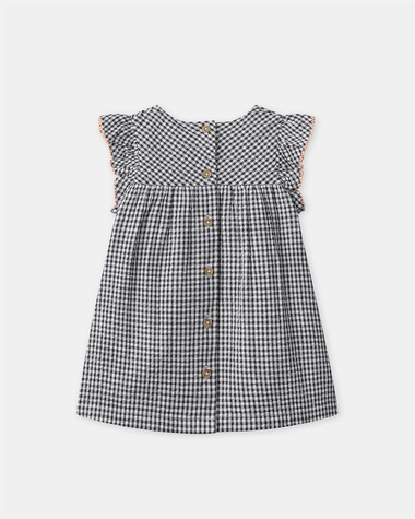 Gingham dress and bloomers Dark grey colour  Sergent Major