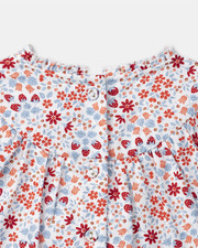 Floral and strawberry print dress Red and blue colour  Sergent Major