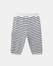 Striped jogging bottoms with drawstring Navy blue colour Sergent Major