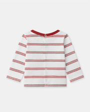Striped T-shirt with &lsquo;En route les copains&rsquo; slogan Red colour  Sergent Major