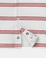Striped T-shirt with &lsquo;En route les copains&rsquo; slogan Red colour  Sergent Major