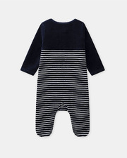 Striped velvet sleepsuit Navy blue colour Sergent Major