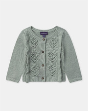 Openwork cardigan with ruffles Green colour  Sergent Major