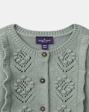Openwork cardigan with ruffles Green colour  Sergent Major