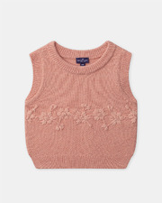 Embroidered sleeveless sweater Coral colour  Sergent Major