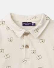 Bear print polo shirt Ecru colour  Sergent Major