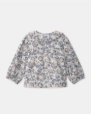 Floral print blouse with collar Dark grey colour  Sergent Major
