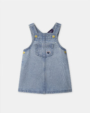 Denim pinafore dress + bodysuit set Blue colour  Sergent Major