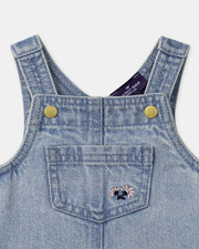 Denim pinafore dress + bodysuit set Blue colour  Sergent Major