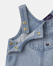 Denim pinafore dress + bodysuit set Blue colour  Sergent Major