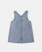 Denim pinafore dress + bodysuit set Blue colour  Sergent Major