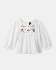Blouse with floral embroidery Ecru colour  Sergent Major
