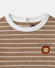 Long-sleeved striped T-shirt Brown colour  Sergent Major