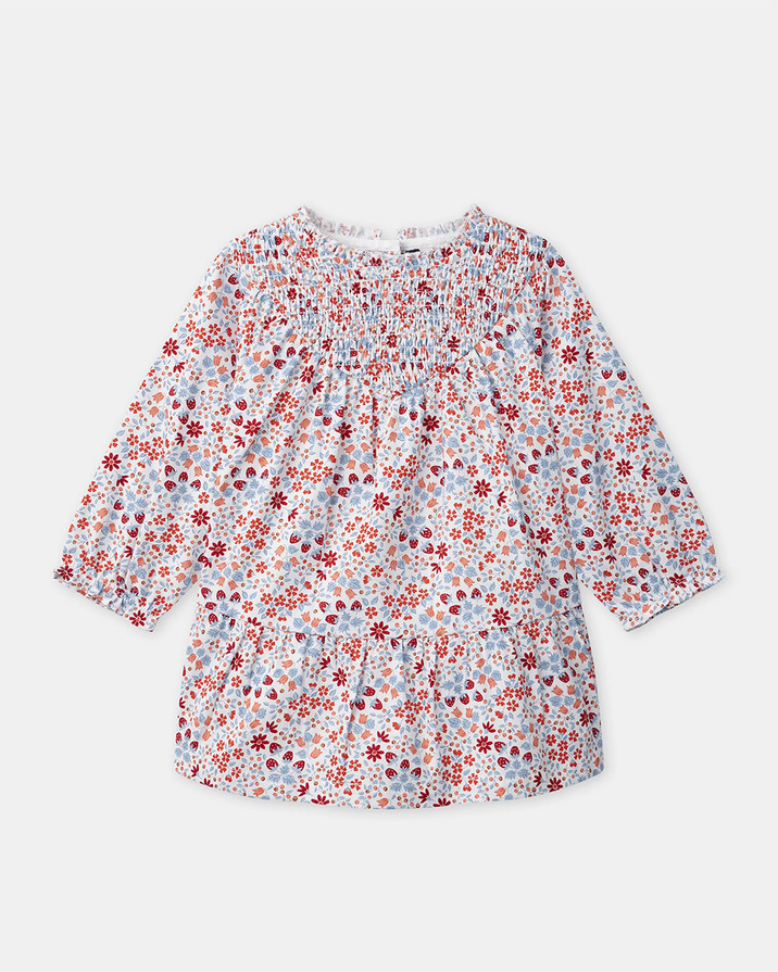Floral and strawberry print dress Red and blue colour  Sergent Major