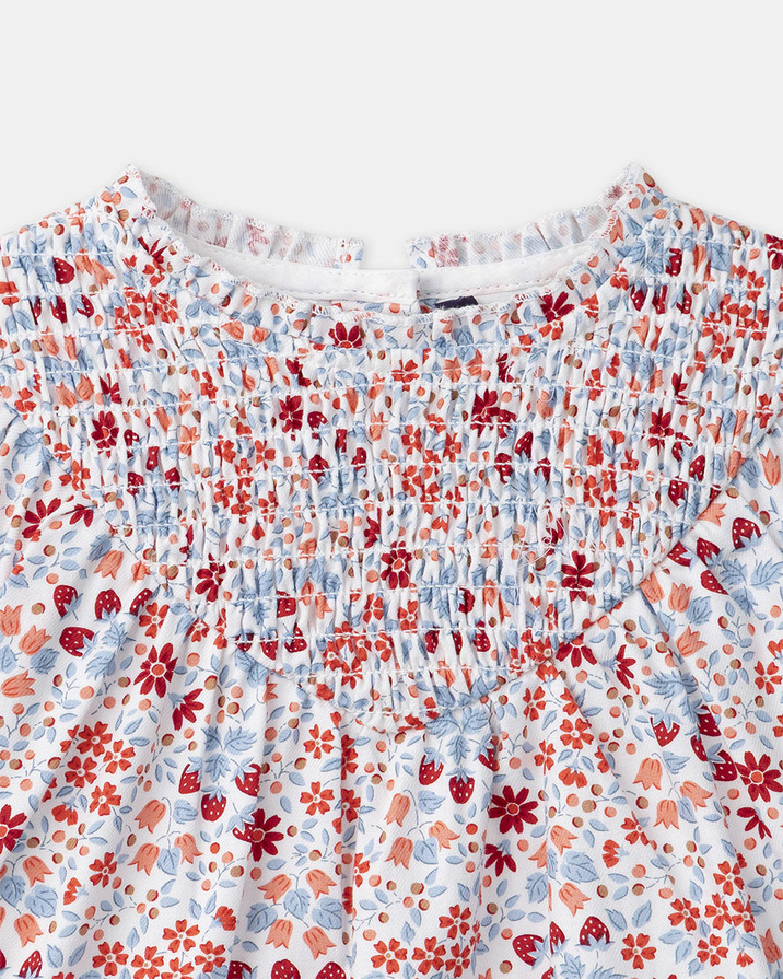 Floral and strawberry print dress Red and blue colour  Sergent Major